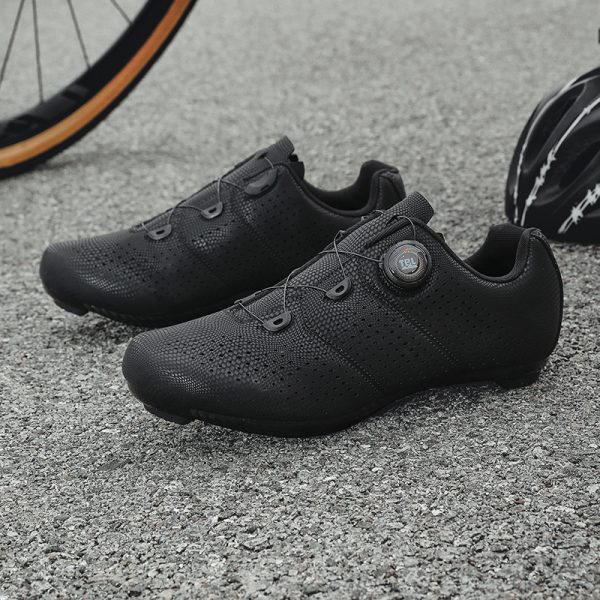 Road bike lock shoe set hard sole breathable bicycle shoes cycling shoes power - Image 2