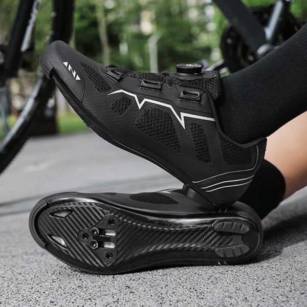 Seamless road bike lock shoe set hard sole breathable non-locking cycling shoes power cycling shoes - Image 3