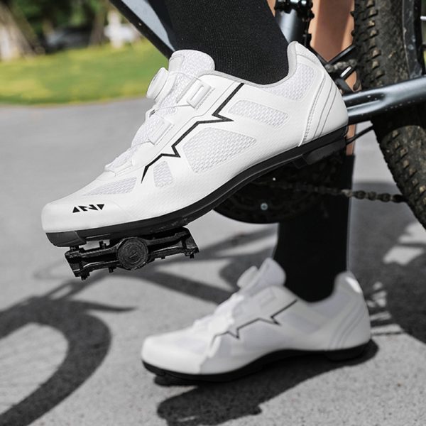Seamless road bike lock shoe set hard sole breathable non-locking cycling shoes power cycling shoes - Image 4